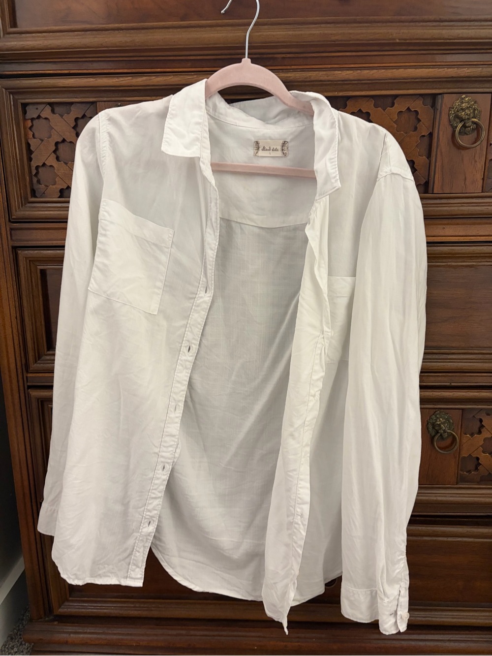 Altar'd State White Men's Casual Button-Down Shirt